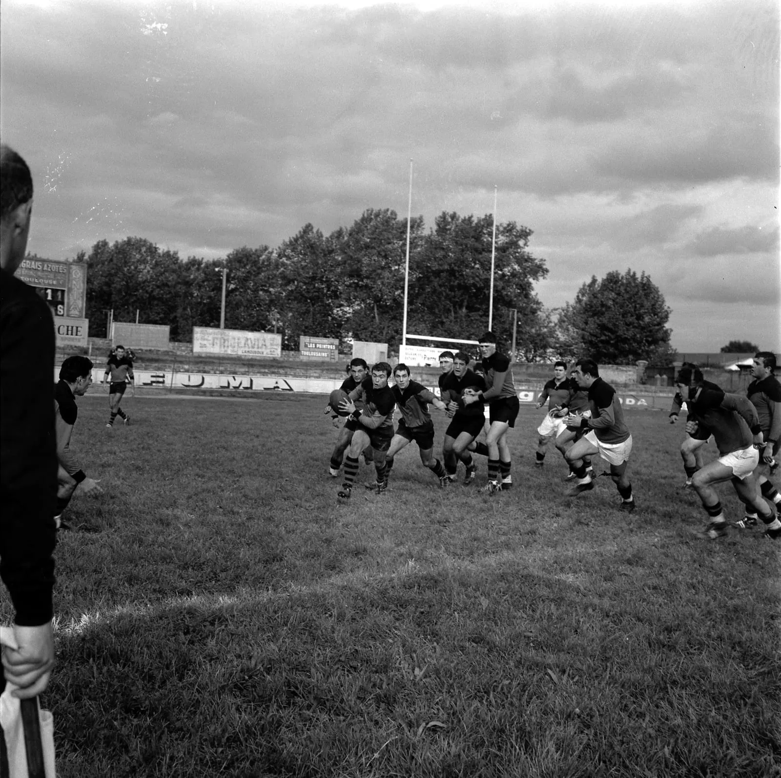 Un match de rugby au stade de Carmaux, en octobre 1966
