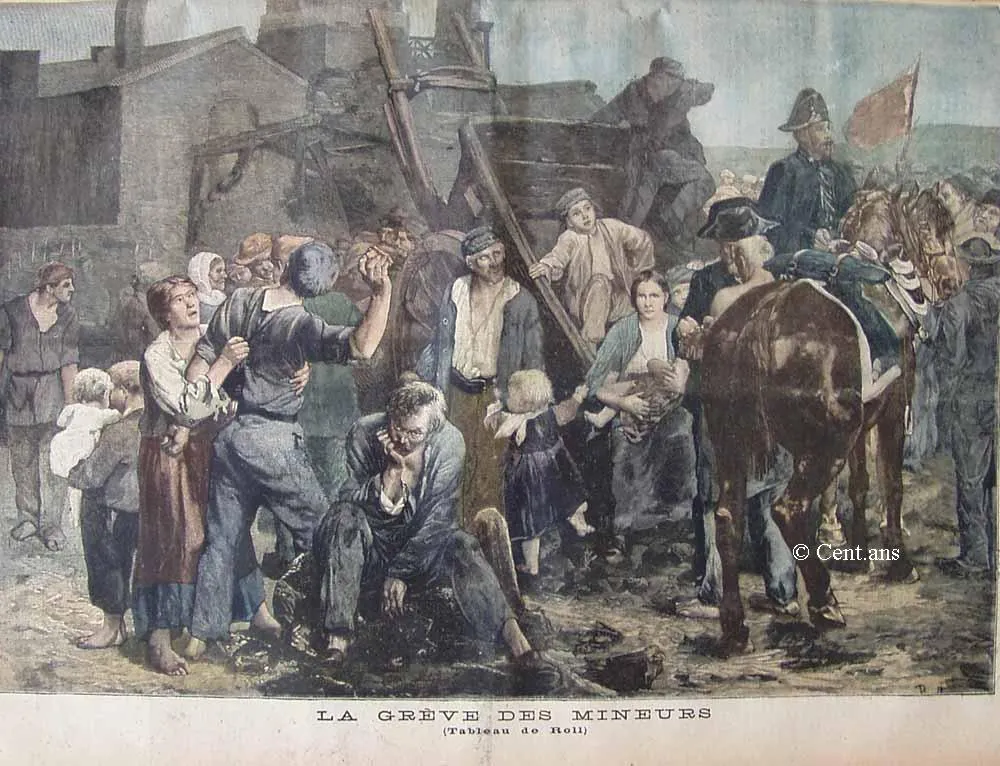 La grève des mineurs de Carmaux en 1892, gravure parue dans Le Petit Journal