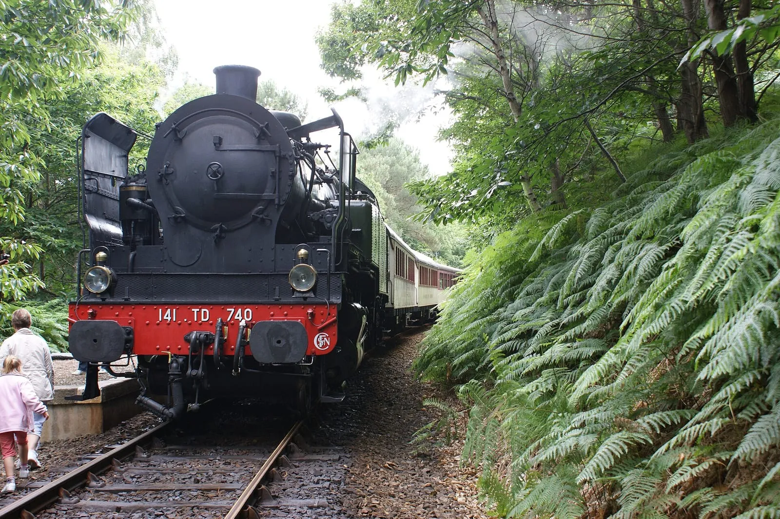 La locomotive à vapeur 141 TD 740 en chauffe